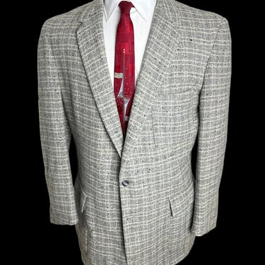 Vintage 1950s ATOMIC FLECK Wool Rockabilly Sport Coat ~ size 40 R ~ blazer / jacket ~ Donegal Tweed ~ Elvis ~ VLV ~ 