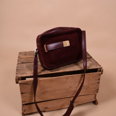 Oxblood Box Purse with Brass Details