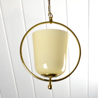 Art Deco ceiling lamp pendant light glass brass ring vintage 30s 40s 50s lamp light design brass mid century 