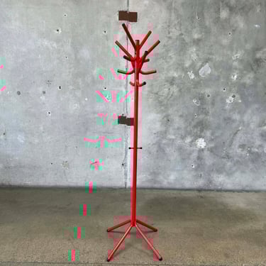 Vintage Post Modern Red Coat/Hat Rack
