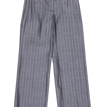 Armani Collezioni - Grey Striped Wool Blend Wide Leg Pants Sz 4