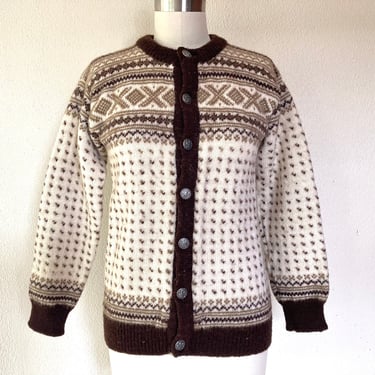 1970s Dale of Norway fair isle cardigan sweater 