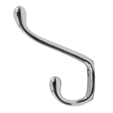 Modern Double Arm Chrome Plated Brass Wall Hook