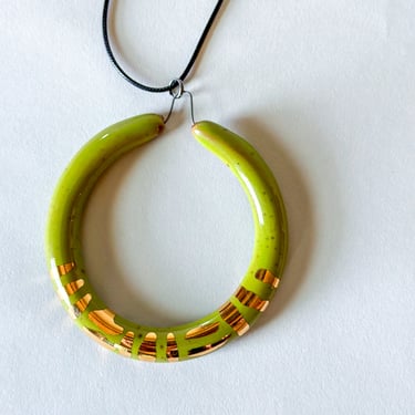 Liberation Hoop Pendant  w/ Gold - Lime