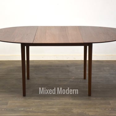 Danish Teak Round Extendable Dining Table 