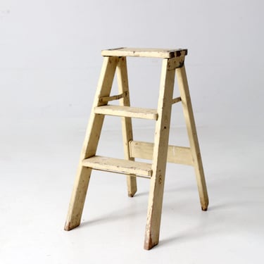 vintage painted wooden step ladder 
