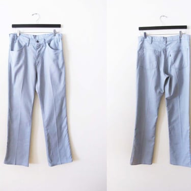 Vintage 70s Levis Sta Prest Trouser Pants 32 - Light Blue Gray High Waist Levis 646 Cotton Pants 