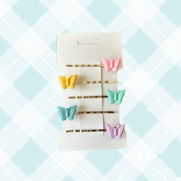 Pastel Rainbow Butterfly Hair Clip Set - Sweet Kawaii Butterflies Bobby Pins 