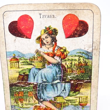Antique Austrian Antique Playing Card, Piatnik & Söhne Tarot Tavasz, Vienna, Vintage Ephemera 