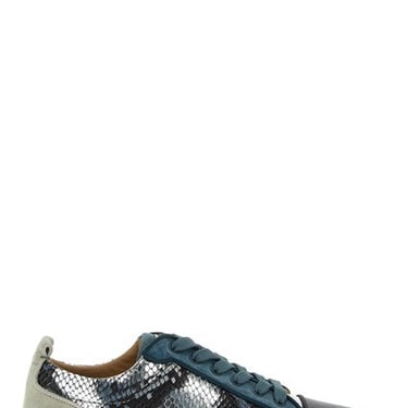 CHRISTIAN LOUBOUTIN: Louis Junior Spikes sneakers in suede with studs -  Gnawed Blue