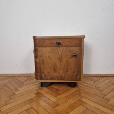 Mid Century Bedside Table / Vintage Nightstand / Yugoslavian Cabinet Table / Bedroom Furniture / 1960s 