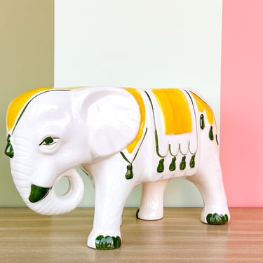 Ceramic Elephant Tassel Cachepot