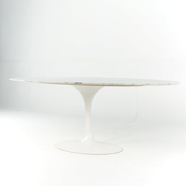 Eero Saarinen for Knoll Mid Century Oval Marble Dining Tulip Base Table - mcm 