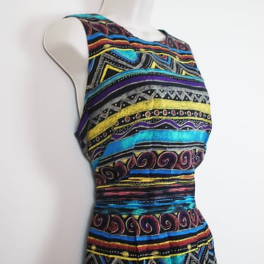 Vintage 90s Artsy Tank Dress, Size Large / Extra Large 