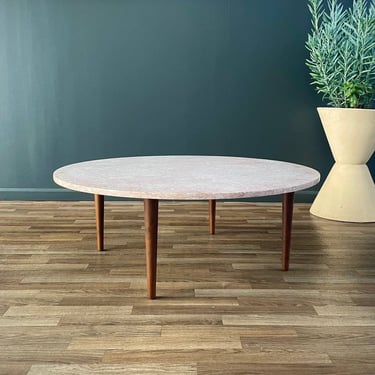 Mid-Century Modern Pink Marble Top Coffee Table, c.1960’s 