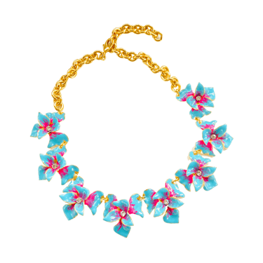 The Pink Reef Necklace in Aqua Orchid