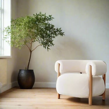 Denver Modern Rio Lounge Chair/ Cream Curly FFW258-569