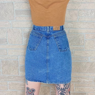 70's Action West High Rise Denim Skirt / Size 24 