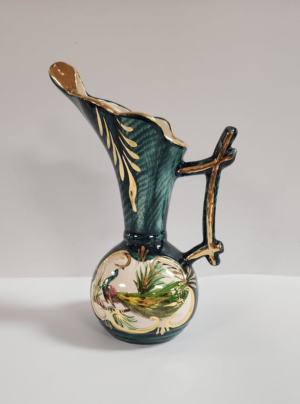 Vintage H Bequet Porcelain Hand Painted Vase
