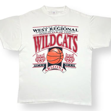 Vintage Logo 7 1996 Arizona Wildcats Basketball NCAA West Regional Tournament Graphic T-Shirt Size Large 