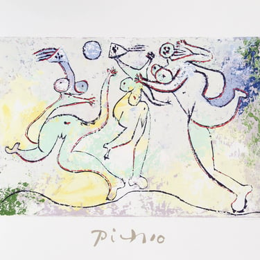 Trois Femmes Jouant au Ballon sur la Plage by Pablo Picasso, Marina Picasso Estate Lithograph Poster 