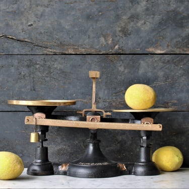 Antique Fairbanks Cast Iron Balance Scale with Brass Trays Pat'd 1895 