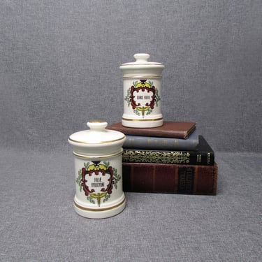 Vintage Fashioned By Blair Porcelain Pharmacy Apothecary Jars - Medicine- Old World  HTF 