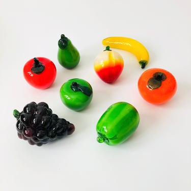 Vintage Art Glass Fruit - Set of 8 