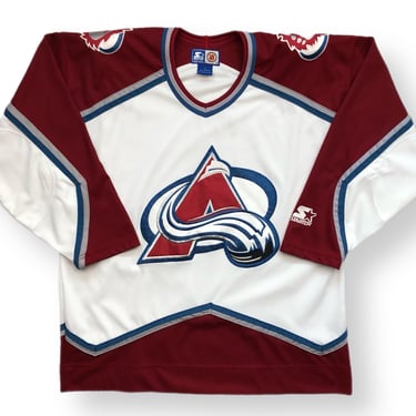Vintage 90s Starter Colorado Avalanche Hockey Embroidered NHL Away/Alternate Jersey Size Large/XL 
