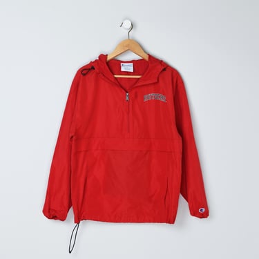 Vintage Y2k Rutgers Half-Zip Pullover Windbreaker - champion, red, lightweight jacket - Men's S 
