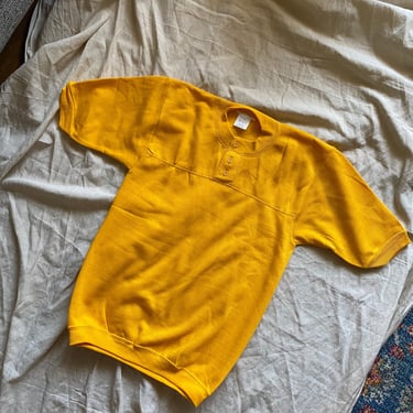 Vintage 80's Yellow Sweatshirt Top, Deadstock, S 