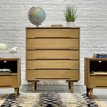 Mid Century Modern DRESSER + NIGHTSTANDS SET by Stanley Furniture, c. 1960's 