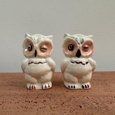 Shawnee Pottery Winking Owl Salt & Pepper Shakers #2 | USA 