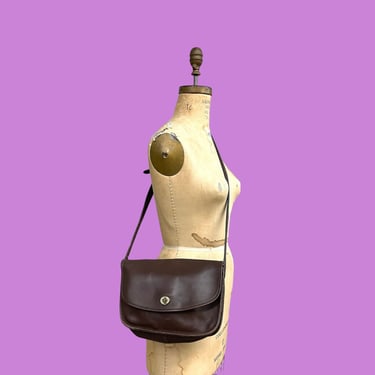 バッグ Vintage Coach City Bag DarkBrown Leather Vintage Coach Brown Distressed Leather Large Crossbody City