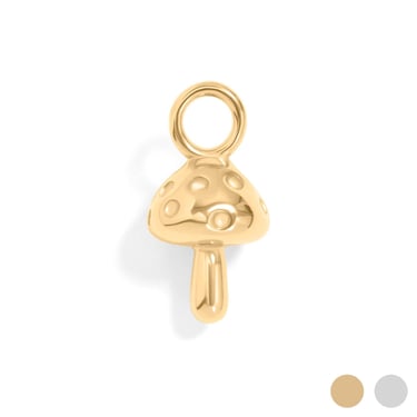 18K Gold PVD Stainless Steel Mushroom Charm