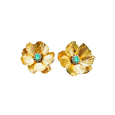 The Pink Reef Large Golden Double Floral with Green Opal
