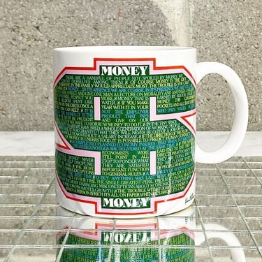 Vintage Money Mug Retro 1980s Toscany Collection + Art 101 Limited + Kenneth Grooms + Novelty or Humor + Coffee or Tea + Ceramic + Japan 