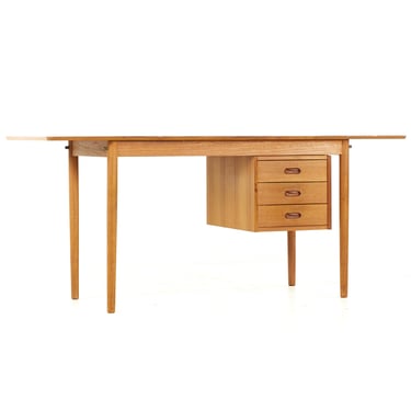 Arne Vodder Style Mid Century Teak Drop Leaf Desk - mcm 