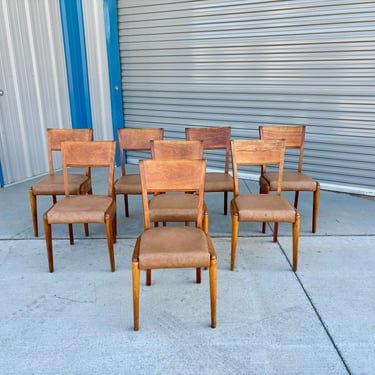 1960s Mid Century Maple Dining Chairs by Heywood Wakefield - Set of 8 