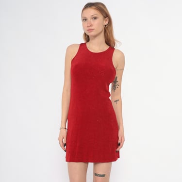 Red Sparkle Mini Dress 90s Sleeveless Keyhole Back | Shop Exile - Tucson,  AZ | ATTIC