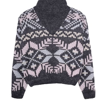 Quarter Zip Geo Sweater