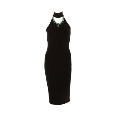 Dolce & Gabbana Black Emerald Choker Dress