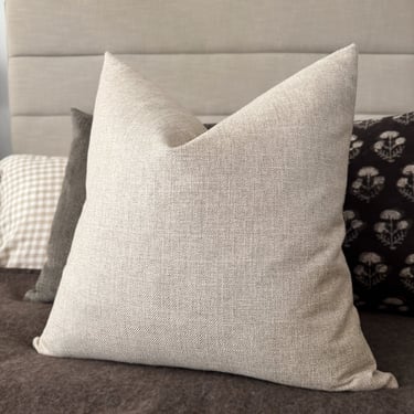 Distressed Natural Woven Pillow Cover