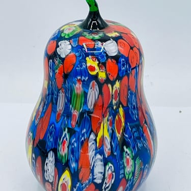 Murano Style Art Glass Pear Shaped Paperweight- Great Condition 