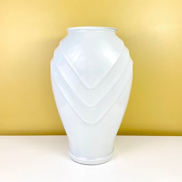 Large Glass Art Deco Floor Vase 