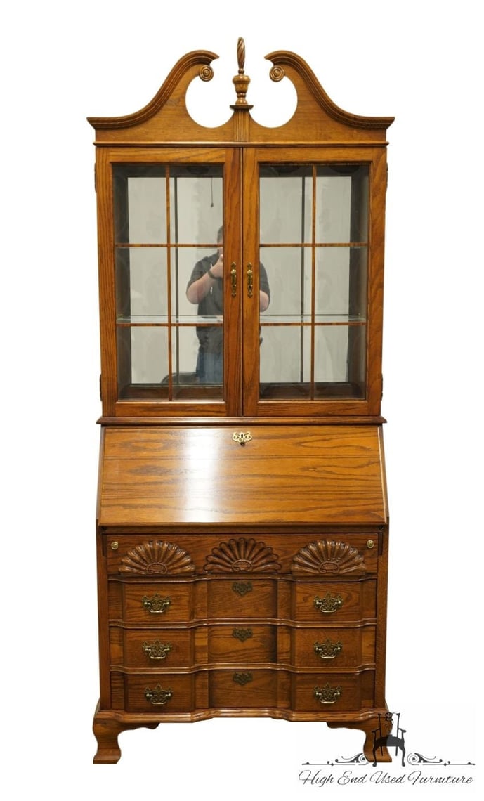 JASPER Solid Oak Traditional Style 35" Secretary Desk w