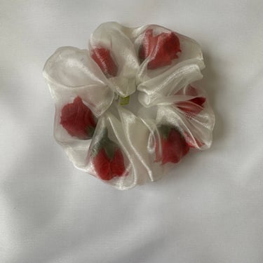 Mini Sheer Rose Stuffed Scrunchie