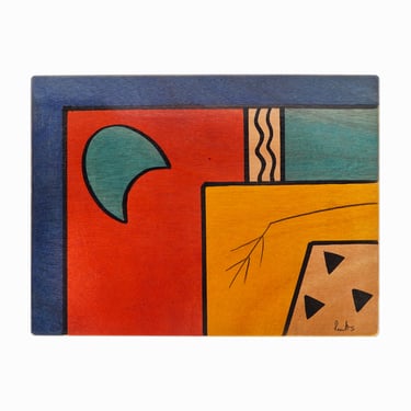 Kakadu Wooden Placemat Hand-Painted Made in Israel 