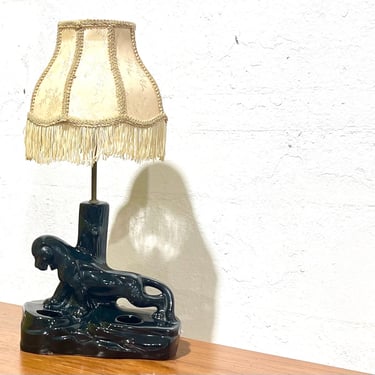 Vintage 1960s Vintage Black Panther Lamp by Maestri Bros 