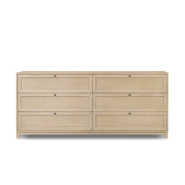 Millie 6 Drawer Dresser - Light Bleach Oak Veneer | shipping 7/17/2025